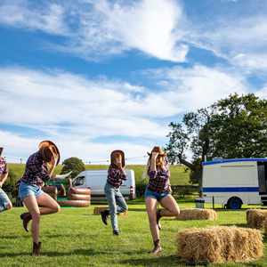 Line dancers Outdoor venue games for corporate family fun days