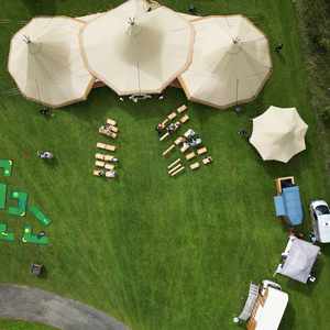 Alcott Weddings Tipi Venue Worcestershire tipi drone hay bales, camping, mini golf