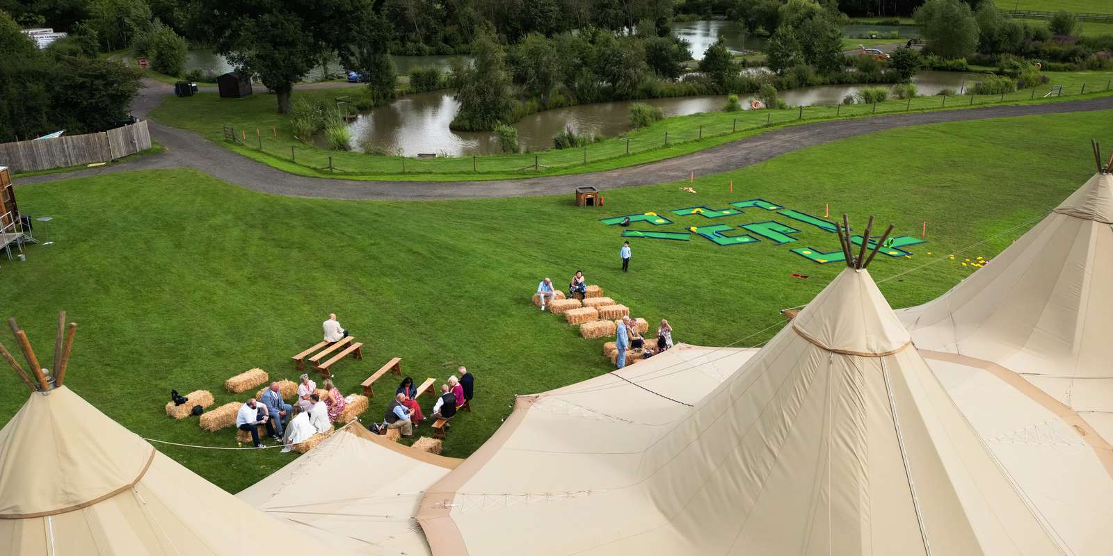 Alcott Worcestershire Wedding Tipi Venue Drone