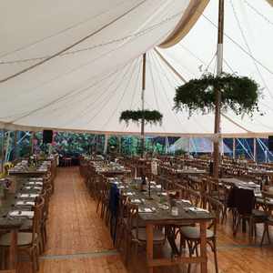Canvas Marquee long tables layout.