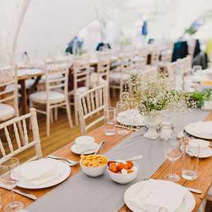 Capris marquee seating Alcott Weddings