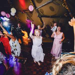 Great dancing to a fab wedding band in the tipi