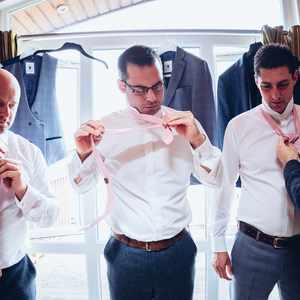 The boys on the wedding tie tutorial