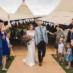 Just married in the tipi