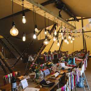 Tipi tables ready for dining