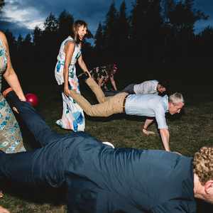 Wedding wheelbarrow race