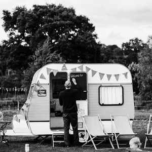 Caravan accommodation at the wedding