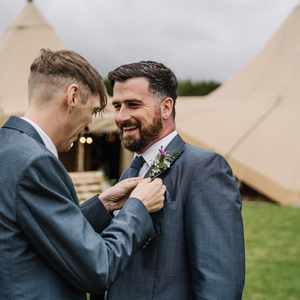 Groom getting smartened up!