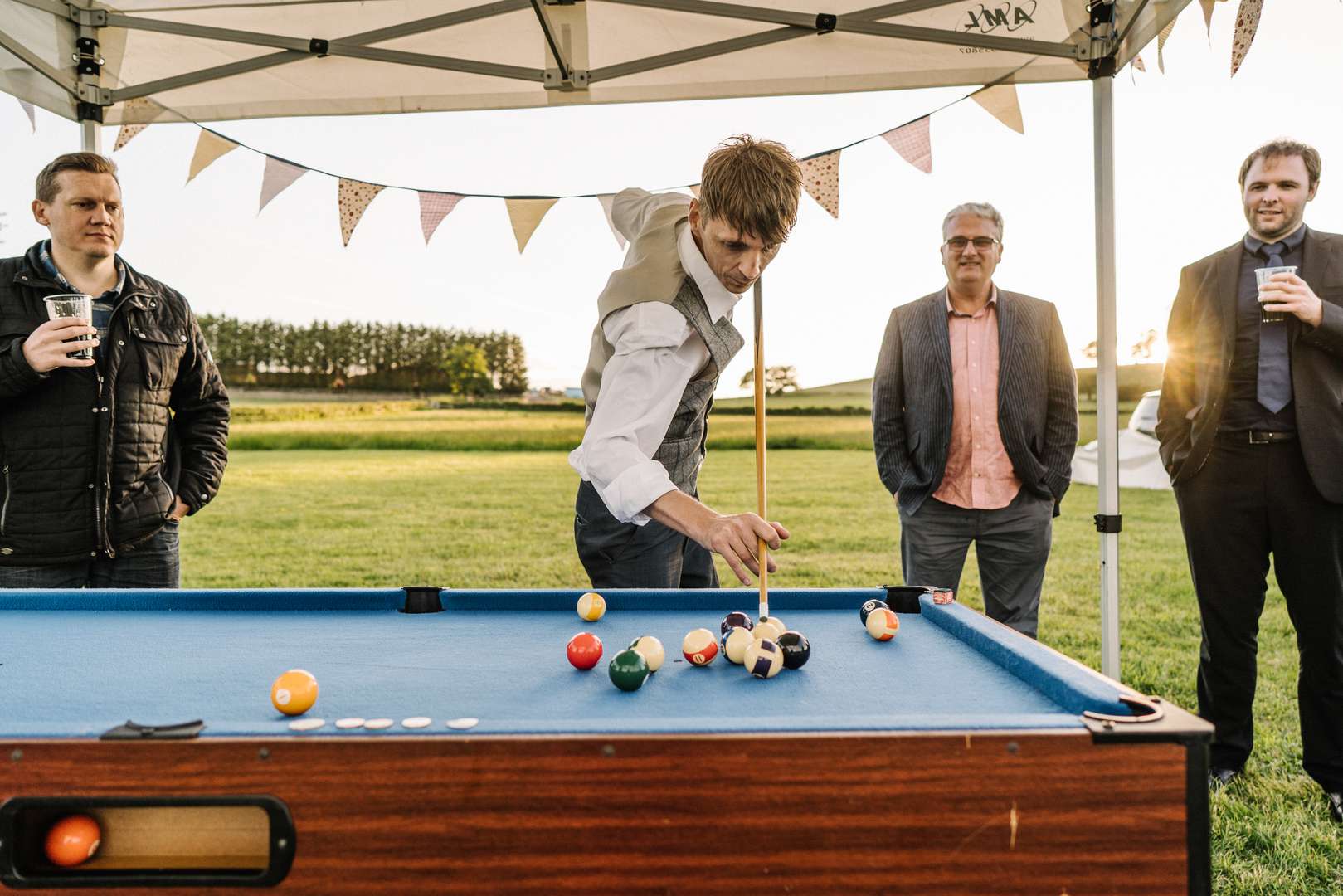 Pool in a wedding field