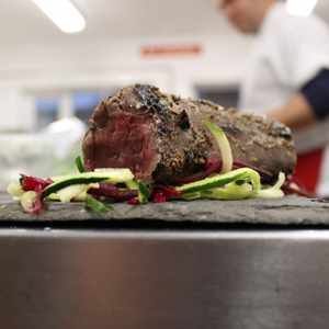 Venison carpaccio in prep wedding & events catering